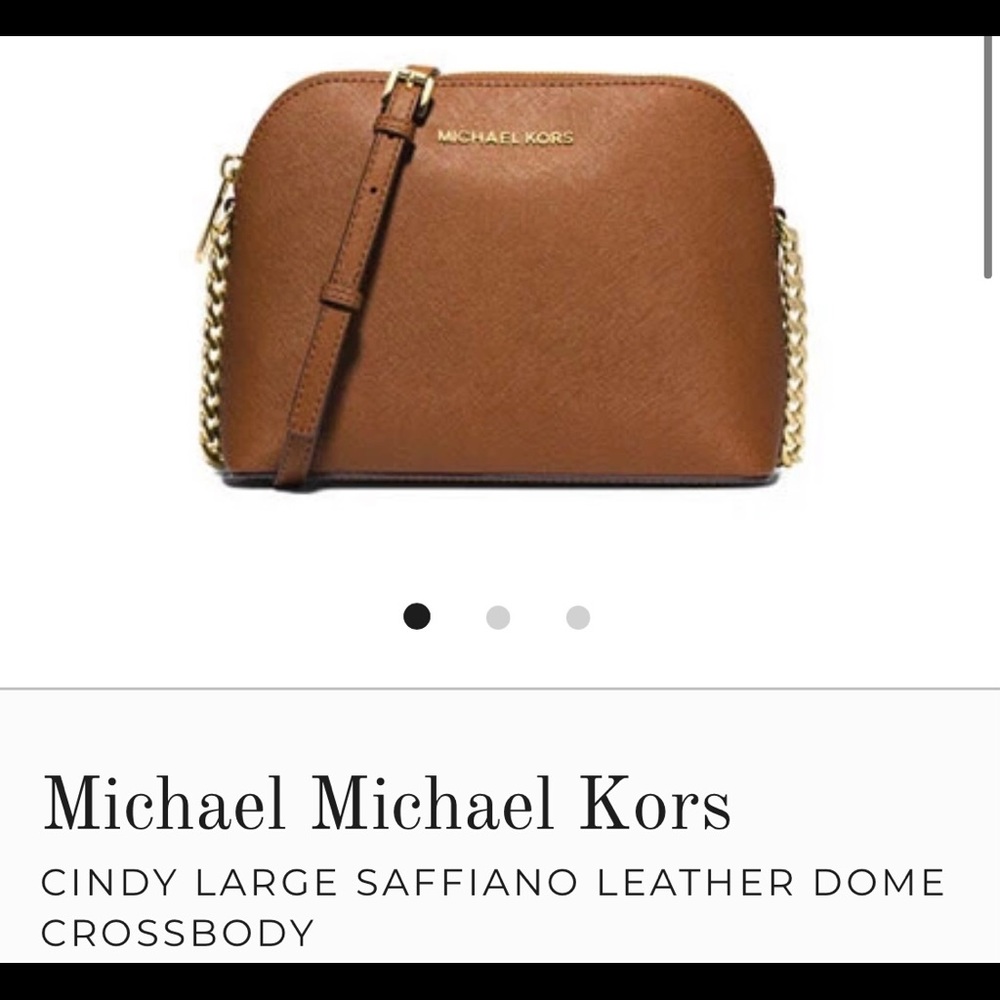 Michael Kors CINDY SAFFIANO LEATHER DOME CROSSBODY